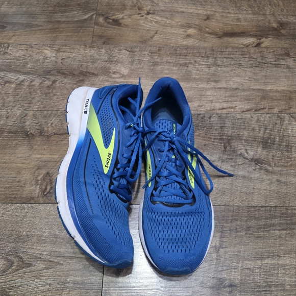 Brooks Blue Running Shoes with Neon Accents